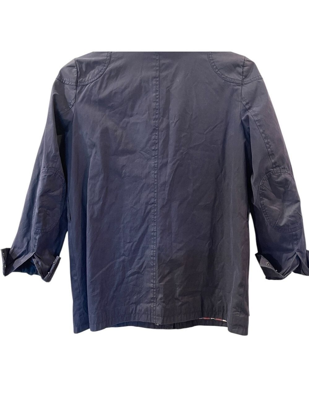 Banana Republic Womens Jacket Blue Waxed Canvas Corduroy Collar Barn Coat Medium - Picture 6 of 7